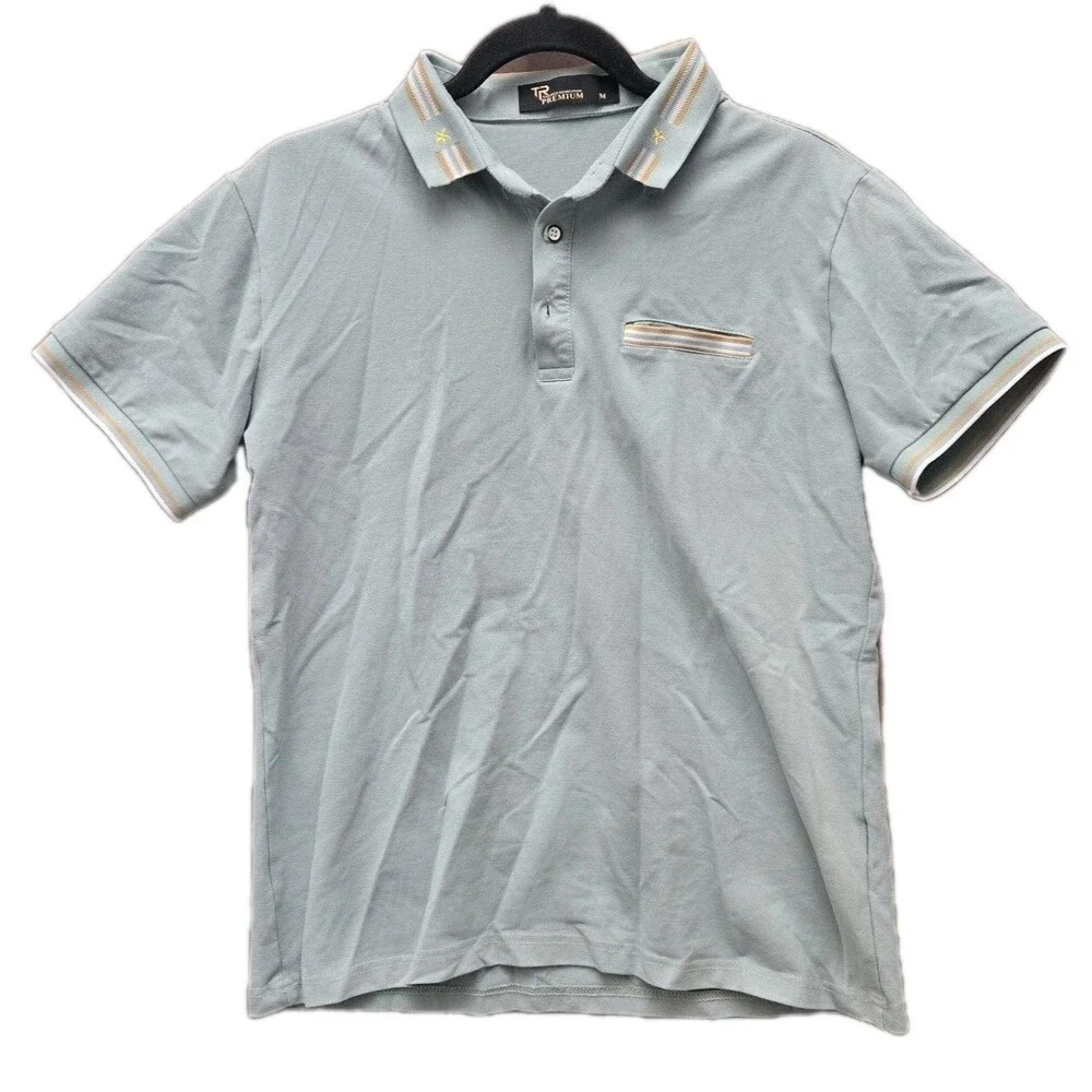Tailored Recreation Premium Polo Shirt Mens M Medium Mint Green Logo Cotton